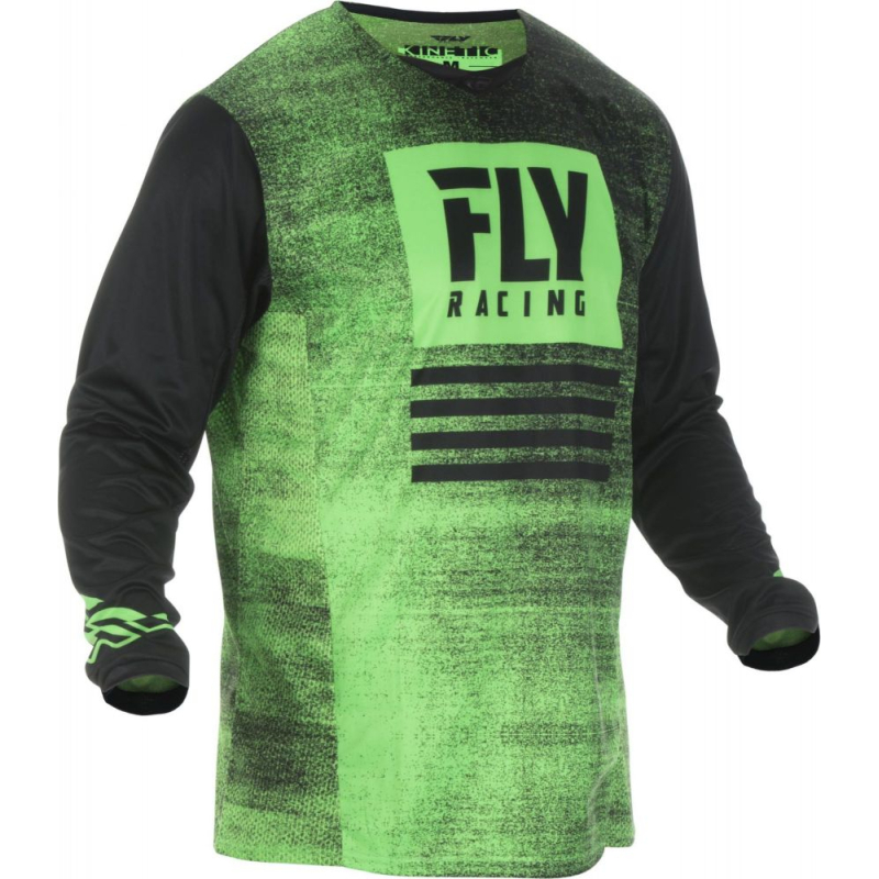 MAILLOT FLY KINETIC NOIZ 2019 NEON VERT/NOIR Maillot moto cross
