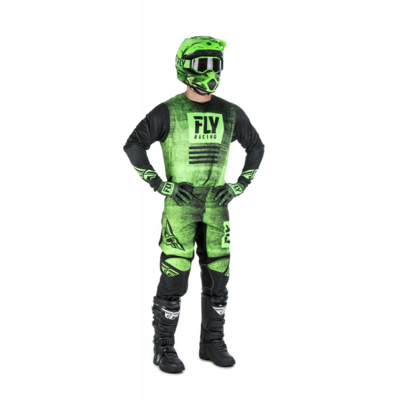 MAILLOT FLY KINETIC NOIZ 2019 NEON VERT/NOIR Maillot moto cross