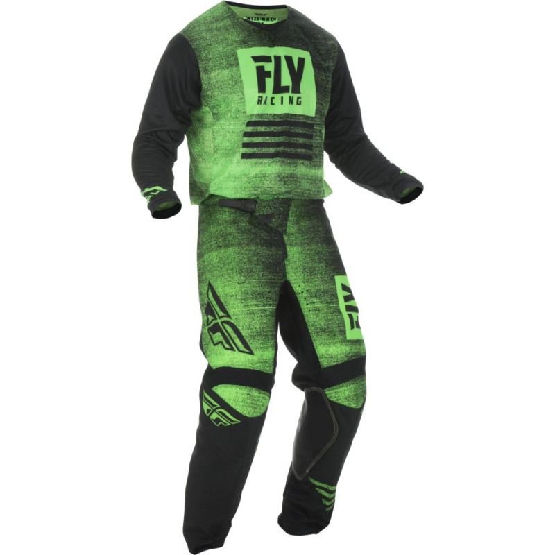 PANTALON FLY KINETIC NOIZ 2019 NEON VERT/NOIR Pantalon moto cross enfant