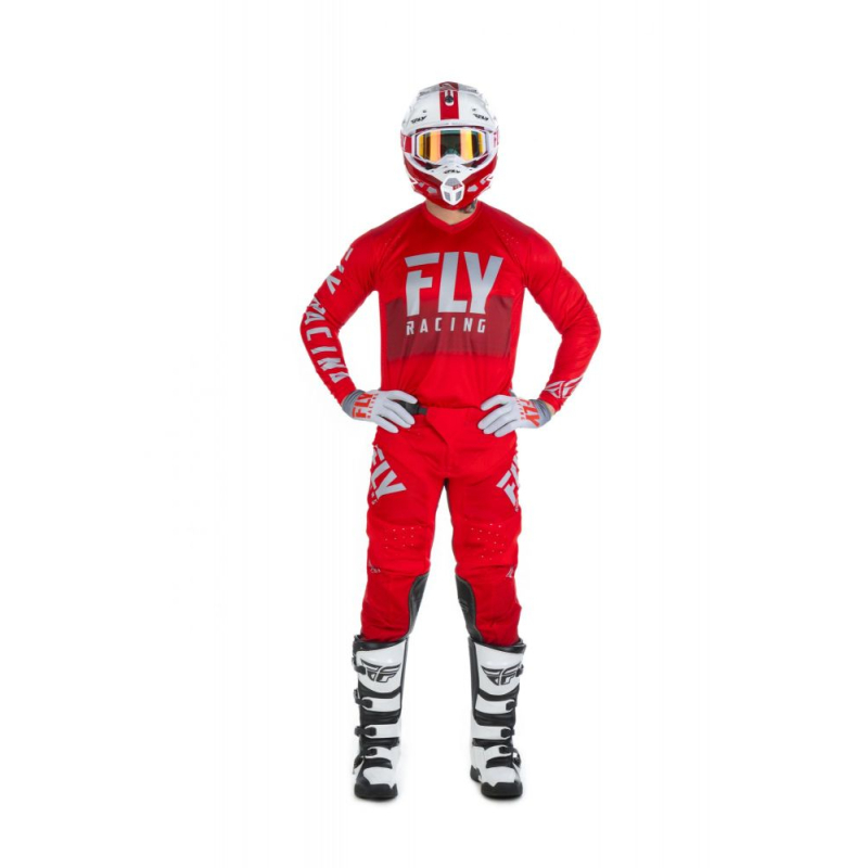MAILLOT FLY LITE HYDROGEN 2019 ROUGE/GRIS Maillot moto cross