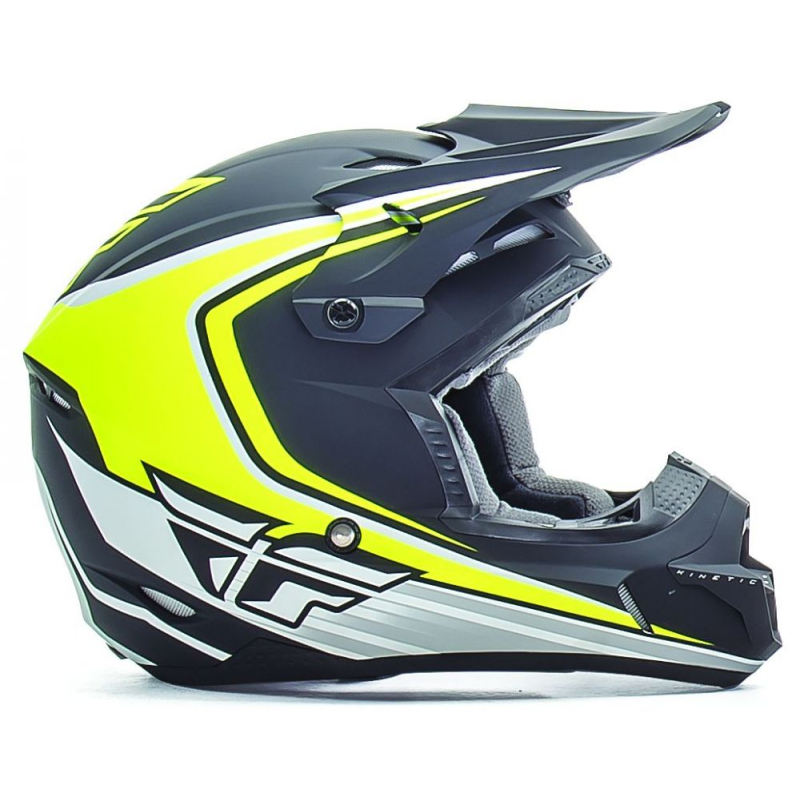 CASQUE FLY KINETIC FULL SPEED 2017 NOIR MAT/HI-VIZION Casque moto cross