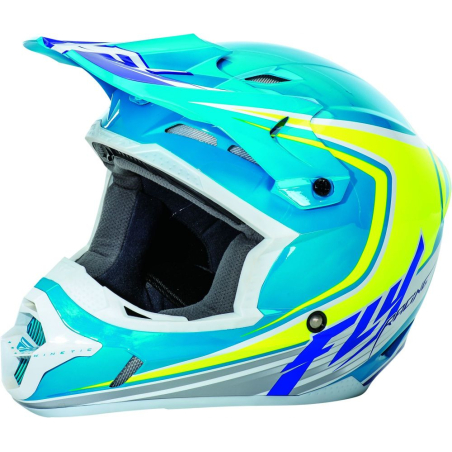 CASQUE FLY KINETIC FULL SPEED 2017 BLEU/HI-VIZION/BLANC Casque moto cross
