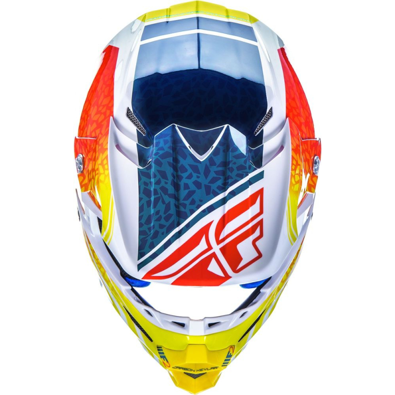 CASQUE FLY F2 CARBONE ANIMAL ORANGE/BLANC/TEAL Casque moto cross
