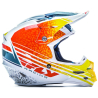 CASQUE FLY F2 CARBONE ANIMAL ORANGE/BLANC/TEAL Casque moto cross