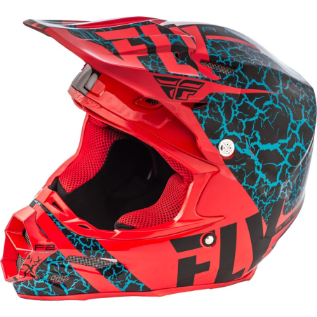 CASQUE FLY F2 CARBON 2018 FRACTURE ROUGE/NOIR/BLEU Casque moto cross
