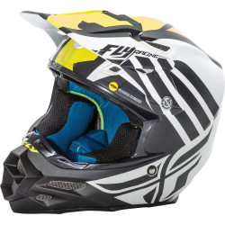 CASQUE CARBONE FLY F2 ZOOM MAT WH/BK/HI VIS YEL Casque moto cross