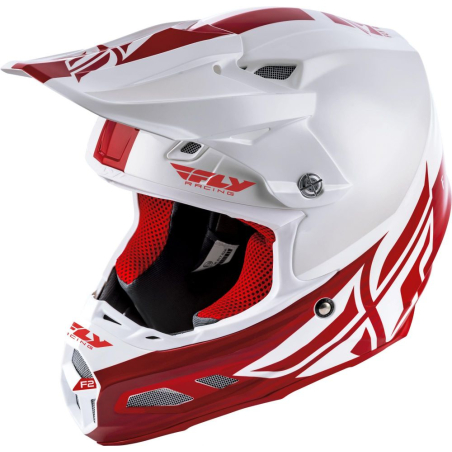 CASQUE FLY F2 MIPS SHIELD 2020 BLANC/ROUGE Casque moto cross