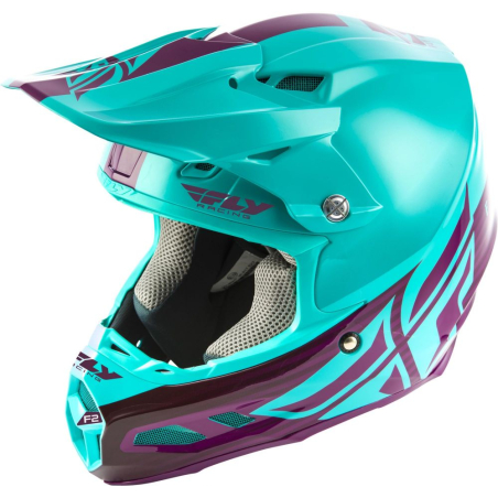 CASQUE FLY F2 MIPS SHIELD 2020 BLEU CLAIR/POURPRE Casque moto cross