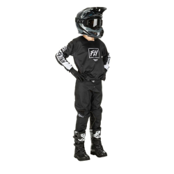 PANTALON FLY KINETIC REBEL BLANC/NOIR Pantalon moto cross enfant