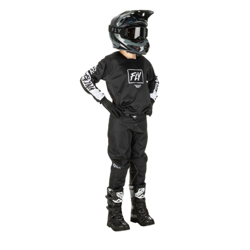 PANTALON FLY KINETIC REBEL BLANC/NOIR Pantalon moto cross enfant
