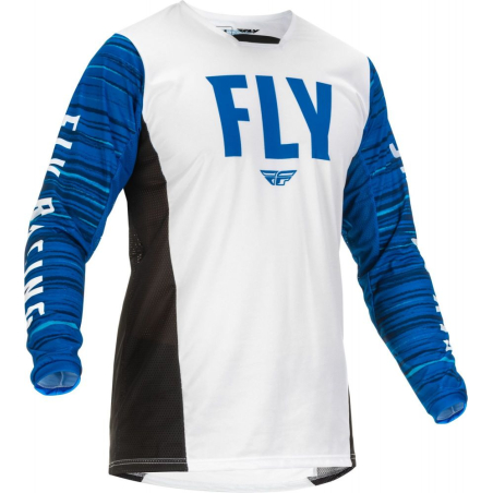 MAILLOT FLY KINETIC WAVE BLANC/BLEU Maillot moto cross