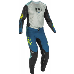 PANTALON FLY LITE GRIS/TEAL/JAUNE FLUO Pantalon moto cross