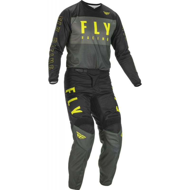 PANTALON FLY F-16 GRIS/NOIR/JAUNE FLUO Pantalon moto cross