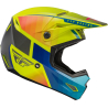 CASQUE FLY KINETIC DRIFT BLEU/JAUNE FLUO/CHARCOAL Casque moto cross