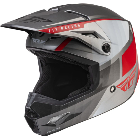 CASQUE FLY KINETIC DRIFT CHARCOAL/GRIS/ROUGE Casque moto cross
