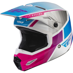 CASQUE FLY KINETIC DRIFT ROSE/BLANC/BLEU Casque moto cross