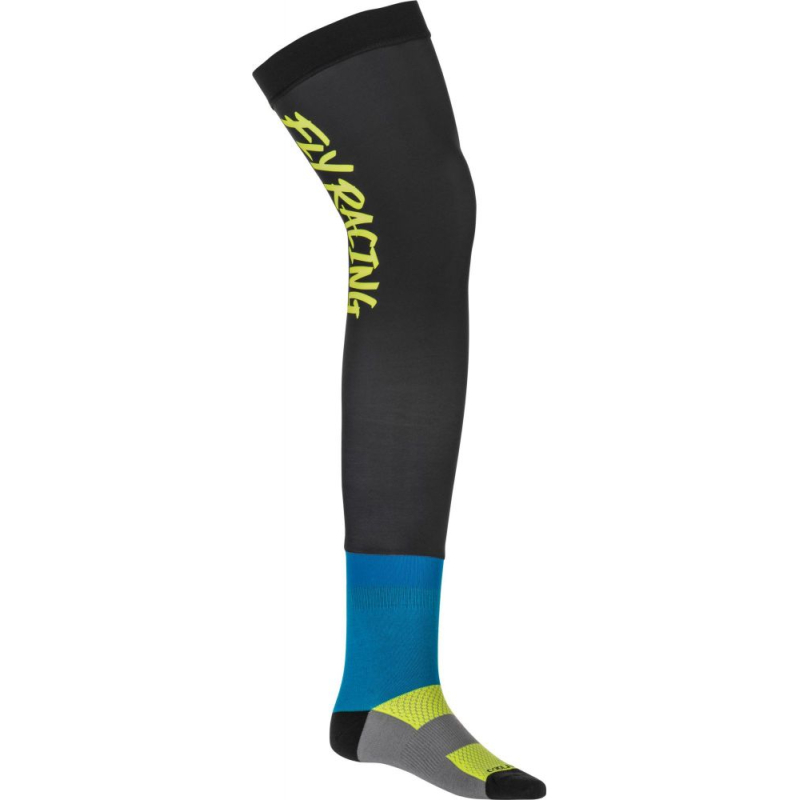 CHAUSSETTES FLY KNEE BRACE MOTO JAUNE FLUO/NOIR/BLEU Chaussette moto cross