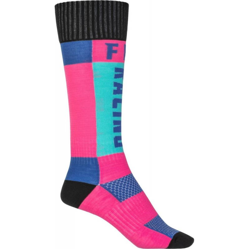 CHAUSSETTES FLY MX THICK ROSE/BLEU Chaussette moto cross