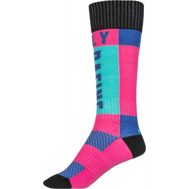 CHAUSSETTES FLY MX THICK ROSE/BLEU Chaussette moto cross