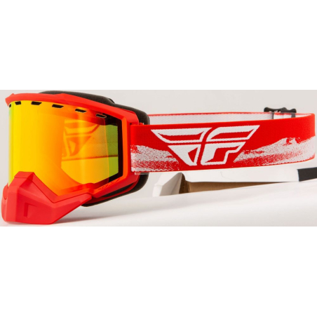 MASQUE FLY FOCUS SNOW RED/GREY W/ RED MIRROR/AMBER LENS Lunette moto cross