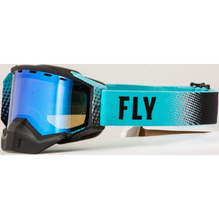 MASQUE FLY ZONE SNOW NOIR/AQUA Lunette moto cross