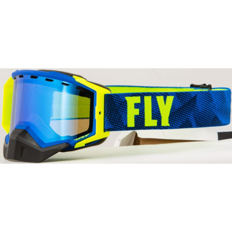 MASQUE FLY ZONE SNOW BLEU/JAUNE FLUO Lunette moto cross