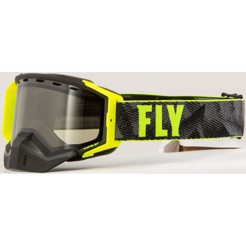 MASQUE FLY ZONE PRO SNOW NOIR/JAUNE FLUO Lunette moto cross
