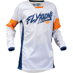 MAILLOT FLY KINETIC KHAOS BLANC/NAVY/ORANGE Maillot cross enfant