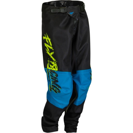 PANTALON FLY KINETIC KHAOS JAUNE FLUO/NOIR/CYAN Pantalon moto cross enfant