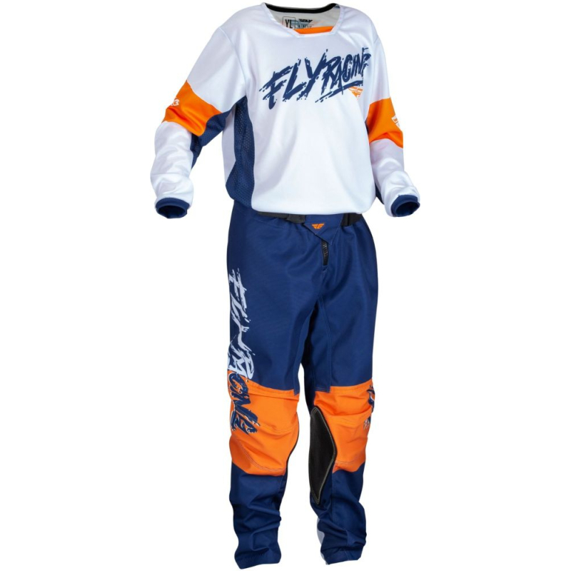 PANTALON FLY KINETIC KHAOS BLANC/NAVY/ORANGE Pantalon moto cross enfant