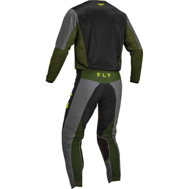 PANTALON FLY KINETIC JET NOIR/VERT OLIVE/JAUNE FLUO Pantalon moto cross