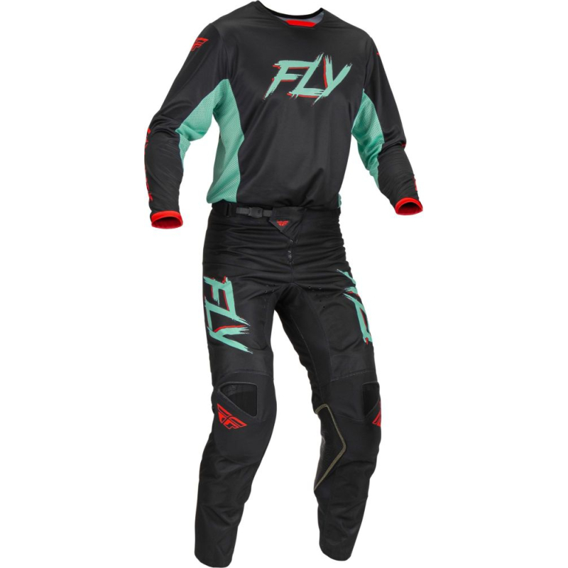 PANTALON FLY KINETIC S.E. RAVE NOIR/MINT/ROUGE Pantalon moto cross