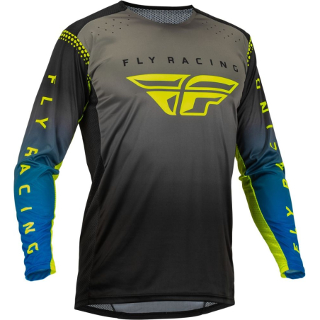 MAILLOT FLY LITE GRIS/BLEU/JAUNE FLUO Maillot moto cross