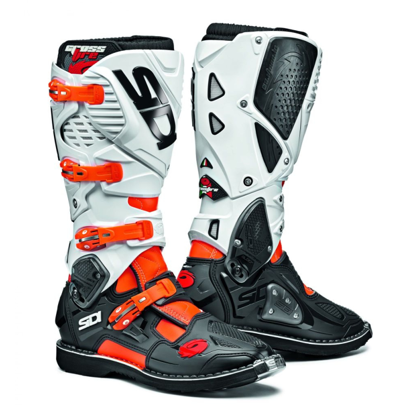 BOTTES SIDI CROSSFIRE 3 ORANGE FLUO/NOIR/BLANC Botte moto cross