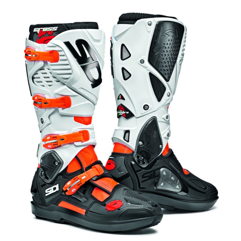 BOTTES SIDI CROSSFIRE 3 SRS ORANGE FLUO/NOIR/BLANC Botte moto cross