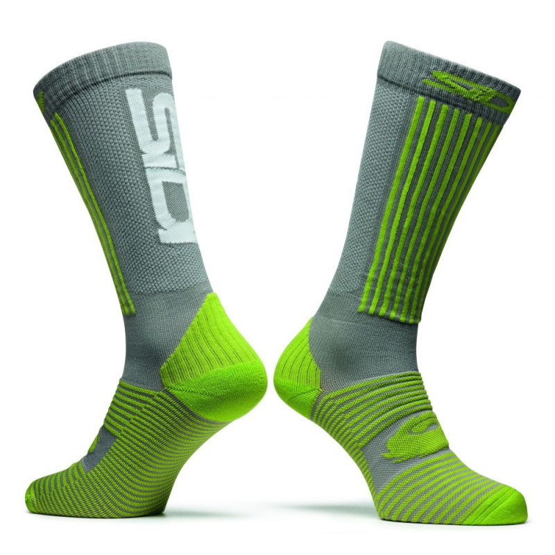 CHAUSSETTES X-RACE GRIS/VERT Sous-vêtement moto cross