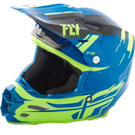 CASQUE CROSS FLY F2 CARBON FORGE MIPS NOIR/JAUNE/BLEU Casque moto cross