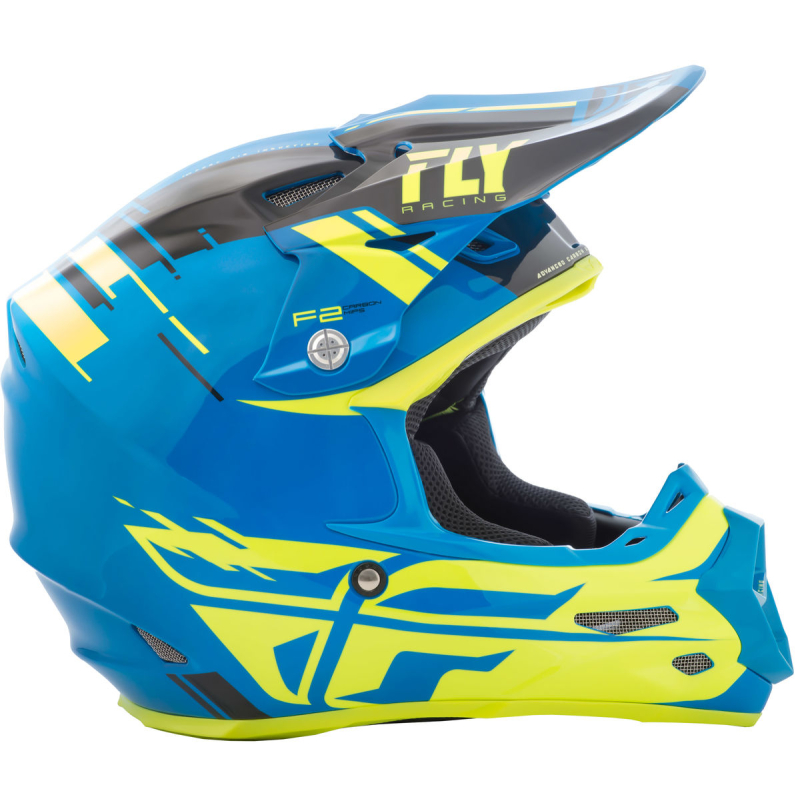 CASQUE CROSS FLY F2 CARBON FORGE MIPS NOIR/JAUNE/BLEU Casque moto cross