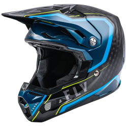 CASQUE CROSS FLY FORMULA CARBONE AXON NOIR/BLEU/JAUNE FLUO Casque moto cross