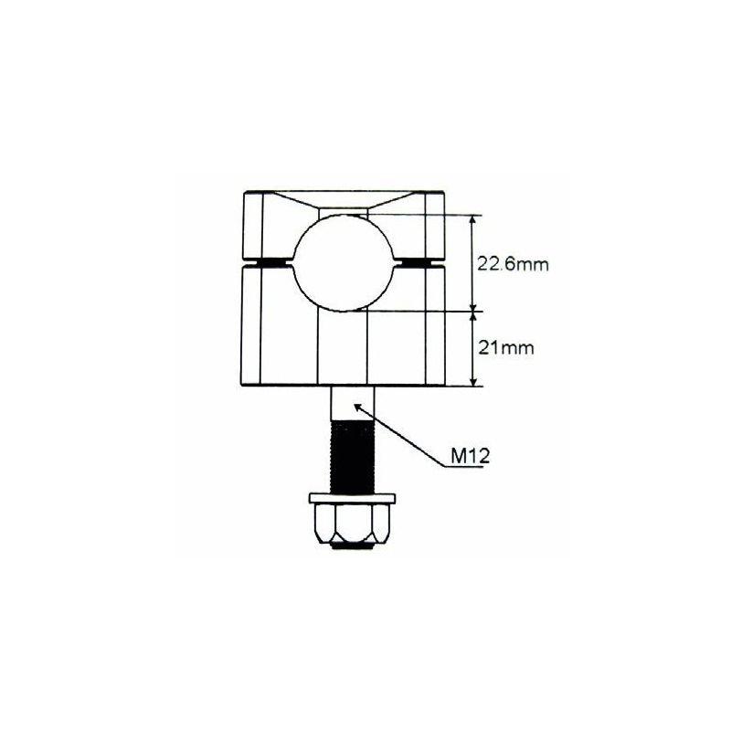 PONTETS TD 22MM SILVER Guidon moto cross