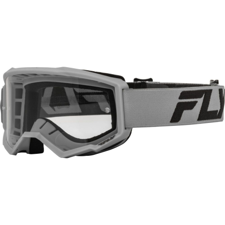 LUNETTE CROSS FLY FOCUS SILVER/CHARCOAL Lunette moto cross