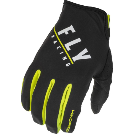 GANTS FLY LITE WINDPROOF NOIR/JAUNE FLUO Gant moto cross