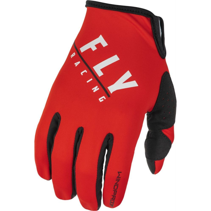 GANTS FLY LITE WINDPROOF NOIR/ROUGE Gant moto cross enfant