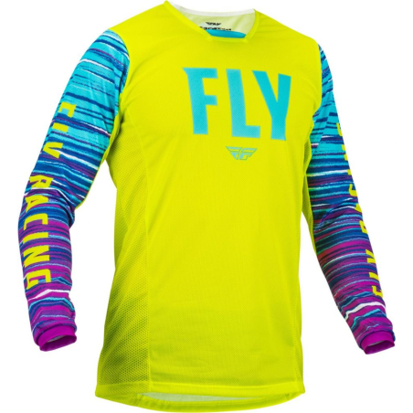MAILLOT FLY KINETIC MESH L.E. JAUNE FLUO/BLEU/MAGENTA Maillot moto cross