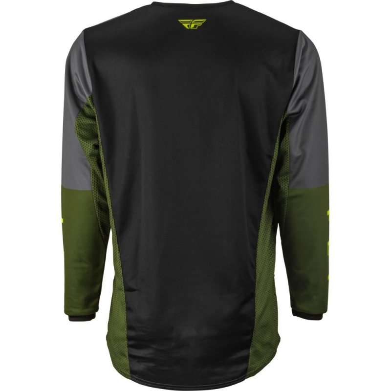 MAILLOT FLY KINETIC JET NOIR/VERT OLIVE/JAUNE FLUO Maillot moto cross