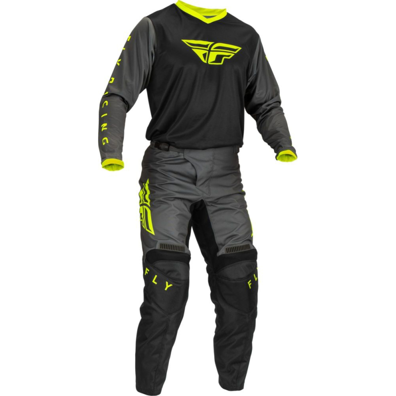 PANTALON FLY F-16 NOIR/GRIS/JAUNE FLUO Pantalon moto cross