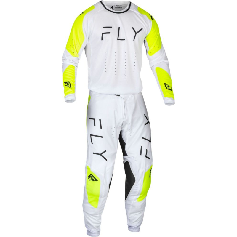 PANTALON CROSS FLY EVO BLANC/JAUNE FLUO Pantalon moto cross