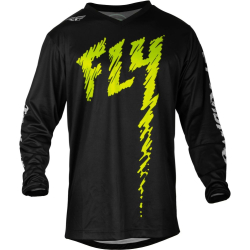 MAILLOT CROSS ENFANT FLY F-16 NOIR/NEON VERT 