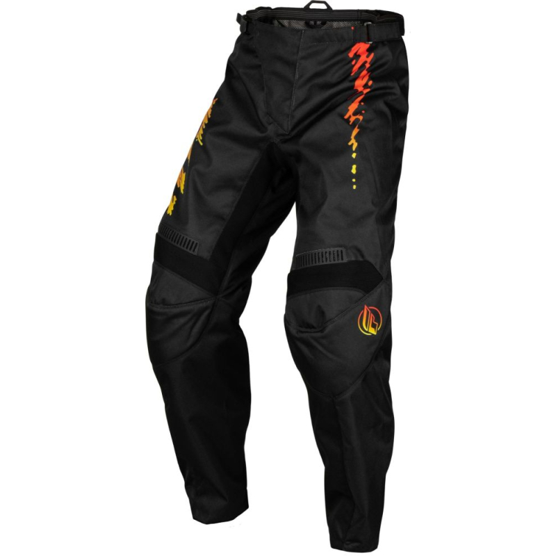 PANTALON CROSS FLY F-16 NOIR/JAUNE/ORANGE ENFANT Pantalon moto cross enfant