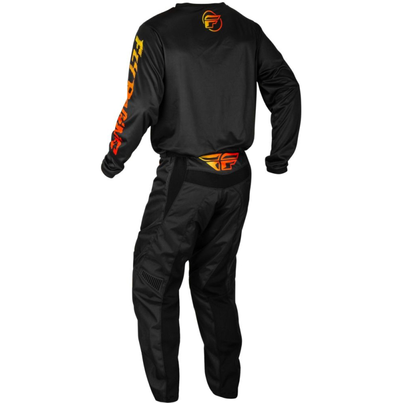 PANTALON CROSS FLY F-16 NOIR/JAUNE/ORANGE ENFANT Pantalon moto cross enfant